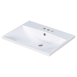 24"/30''/36'' Bathroom Vanity Top Only, White Basin, 3-Faucet Holes, 4